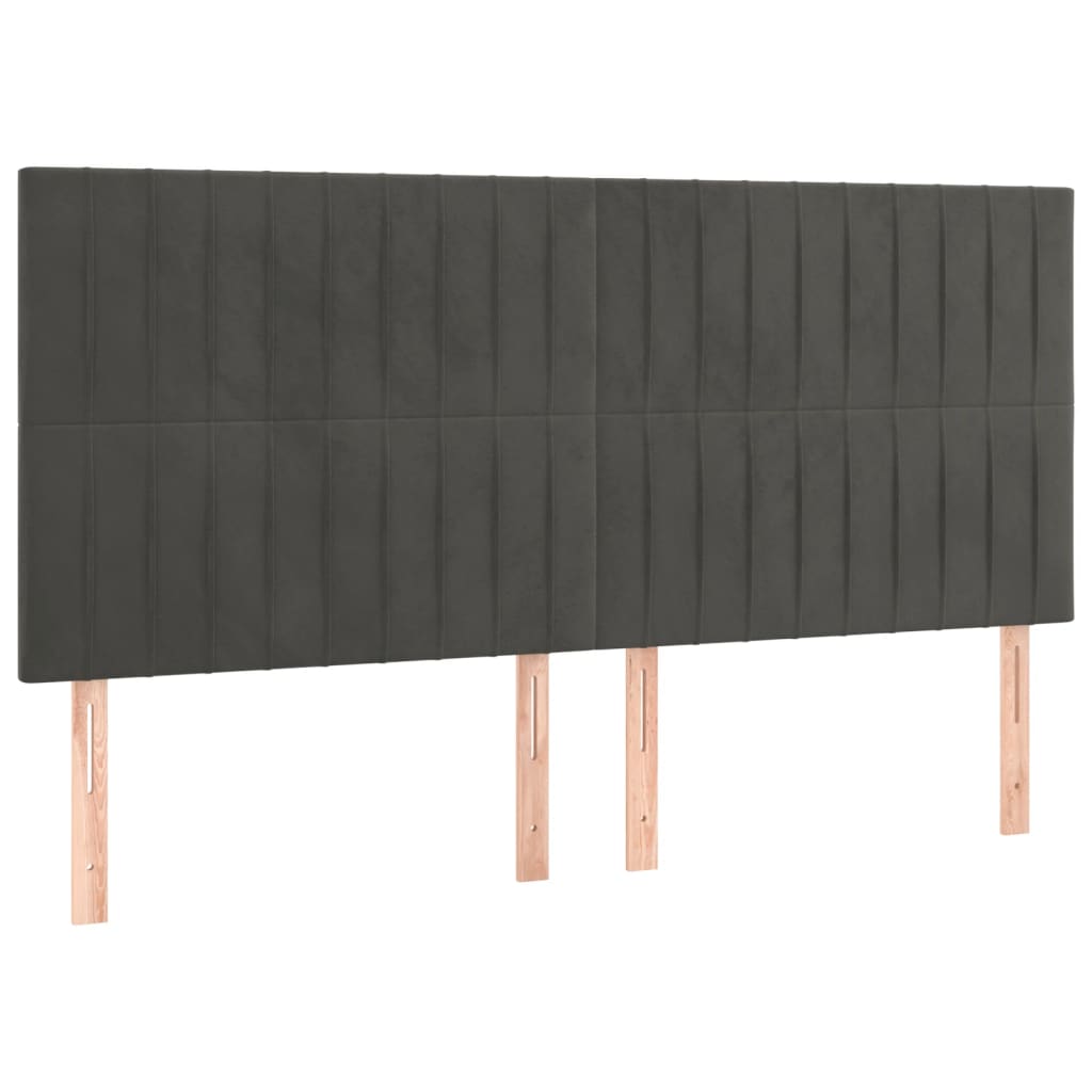 Uzglavlje tamno sivo 160x5x118/128 cm baršunasto