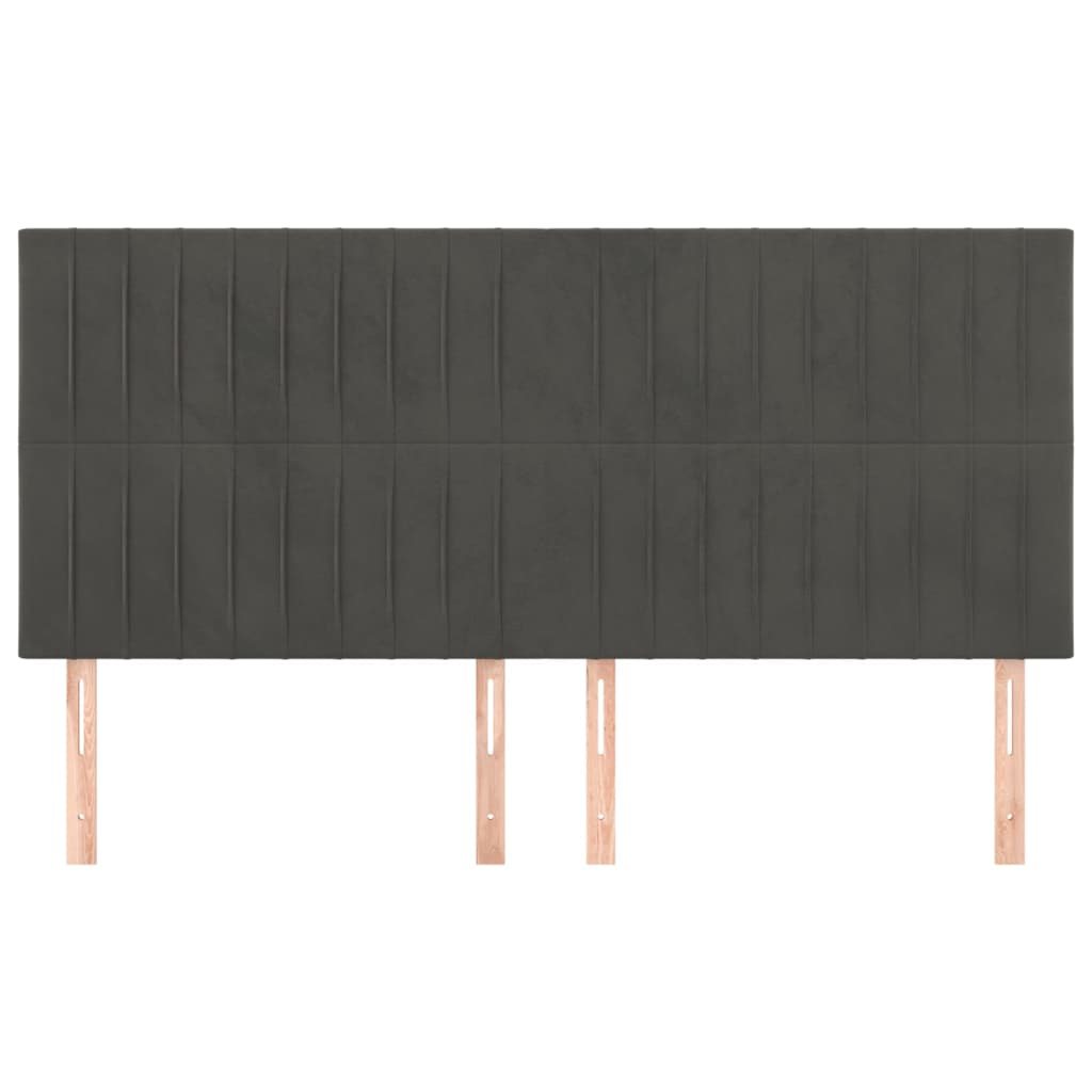 Uzglavlje tamno sivo 160x5x118/128 cm baršunasto
