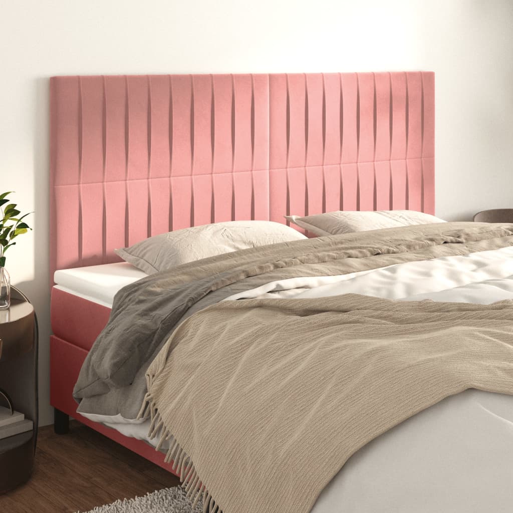 Uzglavlje roza 160x5x118/128 cm baršunasto