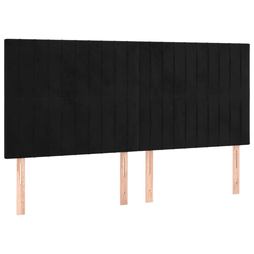 Uzglavlje Crno 180x5x118/128 cm Baršunasto
