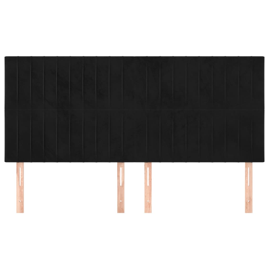 Uzglavlje Crno 180x5x118/128 cm Baršunasto