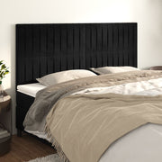 Uzglavlje Crno 180x5x118/128 cm Baršunasto