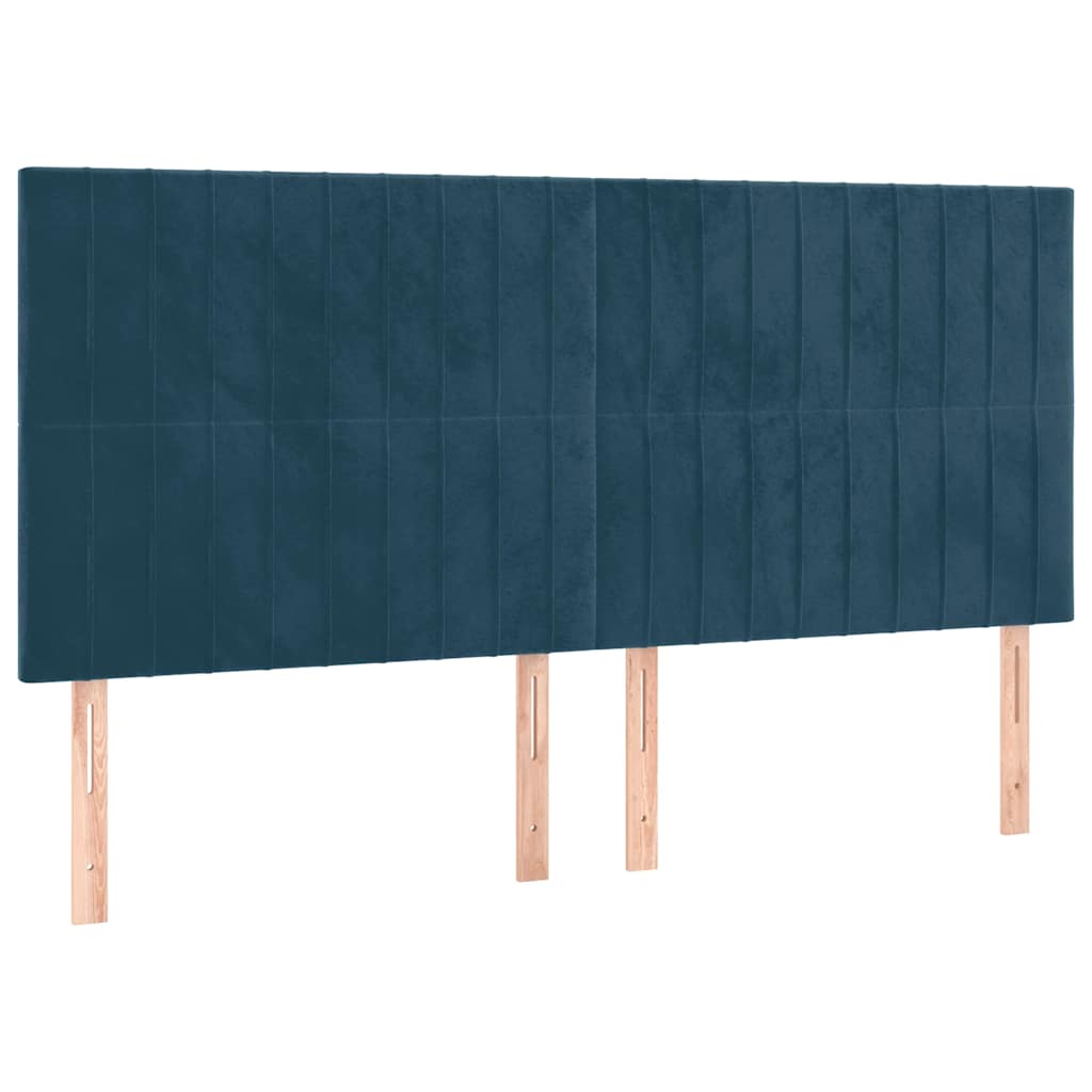Uzglavlje tamnoplavo 180x5x118/128 cm baršunasto