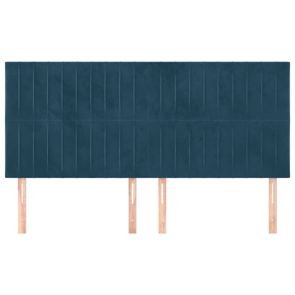 Uzglavlje tamnoplavo 180x5x118/128 cm baršunasto