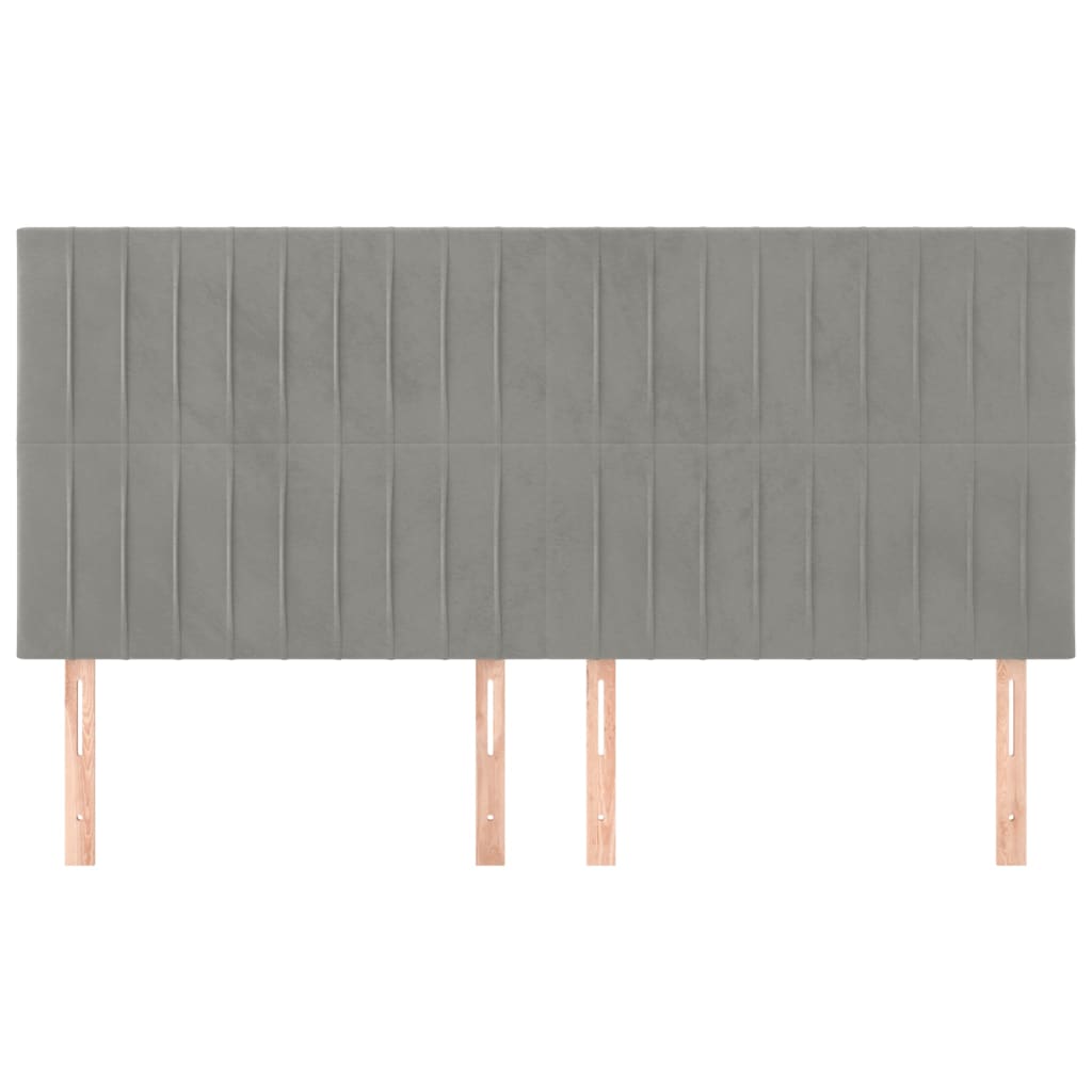 Uzglavlje svijetlosivo 200x5x118/128 cm baršunasto
