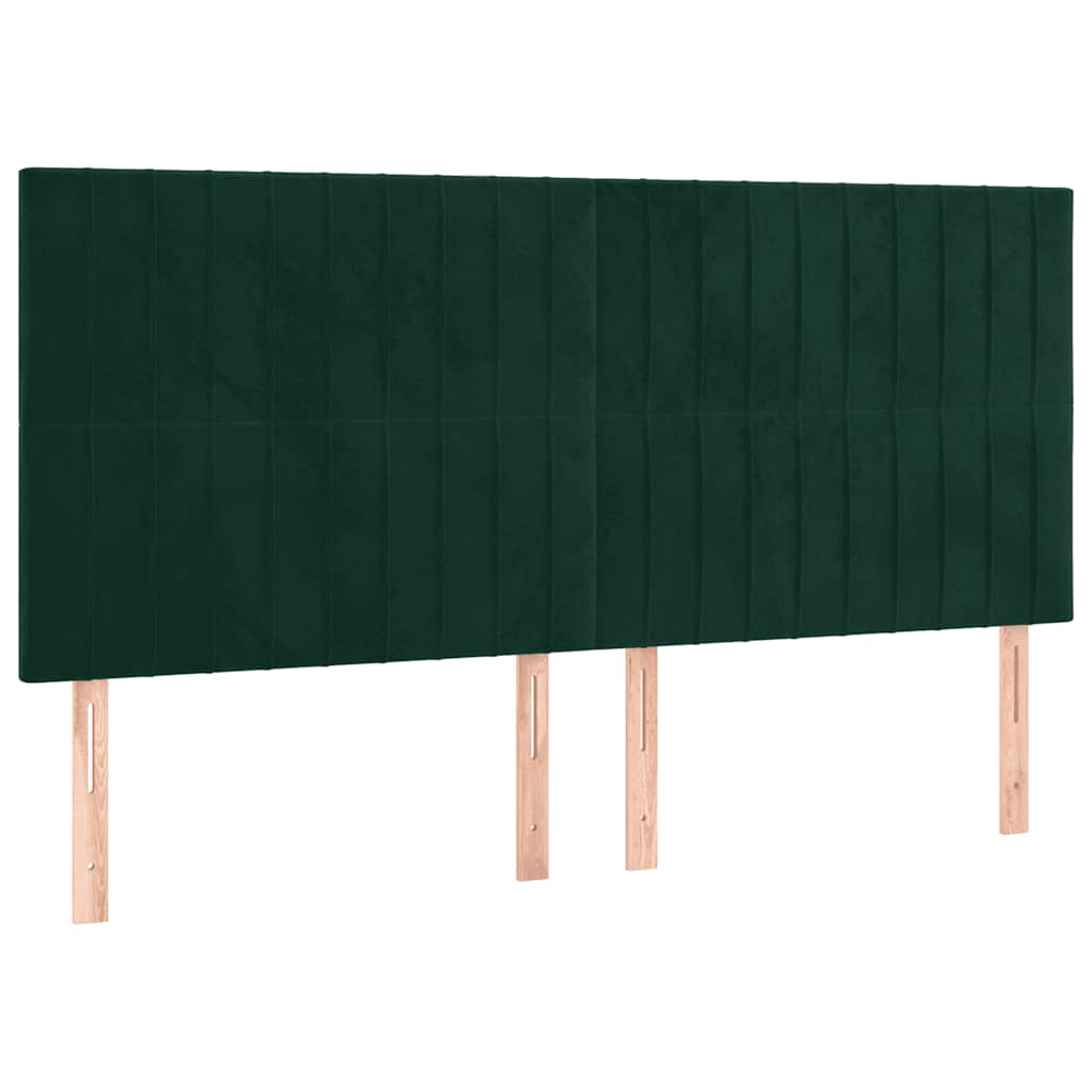 Uzglavlje tamnozeleno 200x5x118/128 cm baršunasto