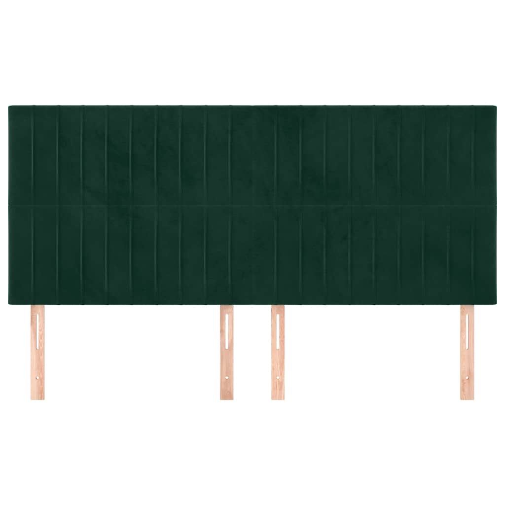Uzglavlje tamnozeleno 200x5x118/128 cm baršunasto