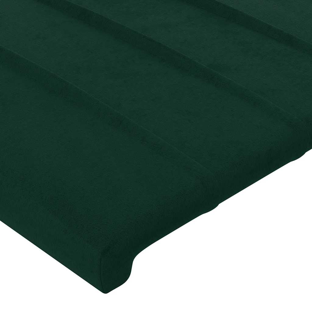 Uzglavlje tamnozeleno 200x5x118/128 cm baršunasto