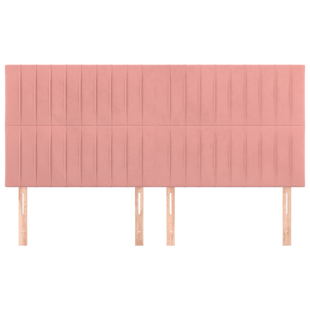Uzglavlje roze 200x5x118/128 cm baršunasto