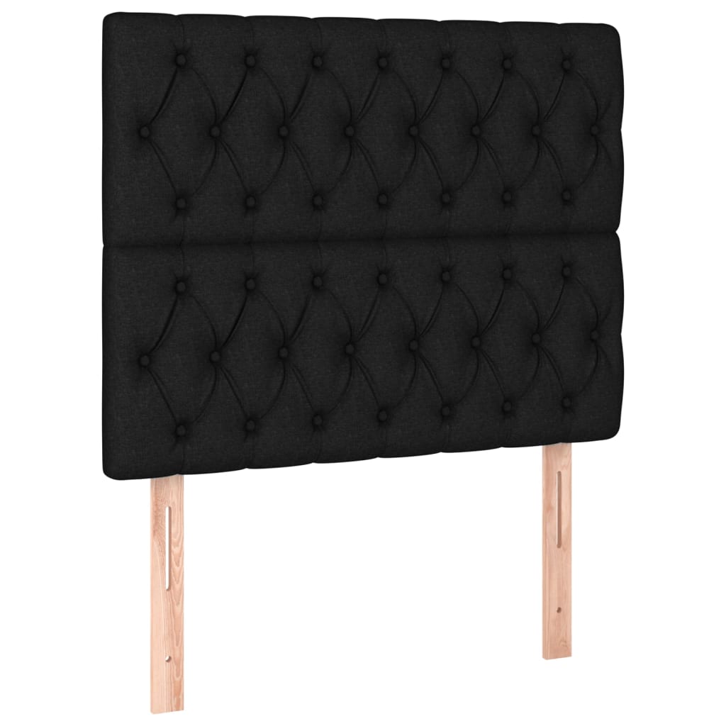 Uzglavlje Crno 90x7x118/128 cm Tkanina