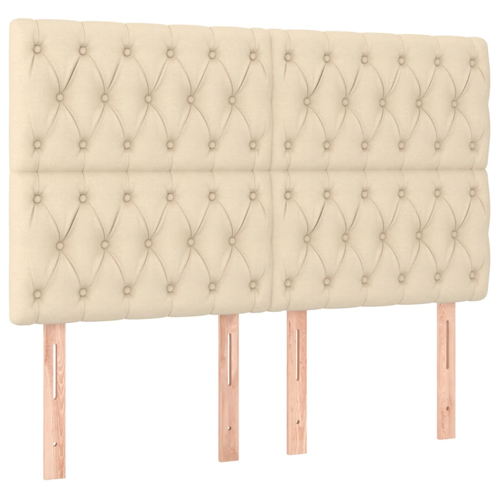 Uzglavlje krem boje 160x7x118/128 cm tkanina