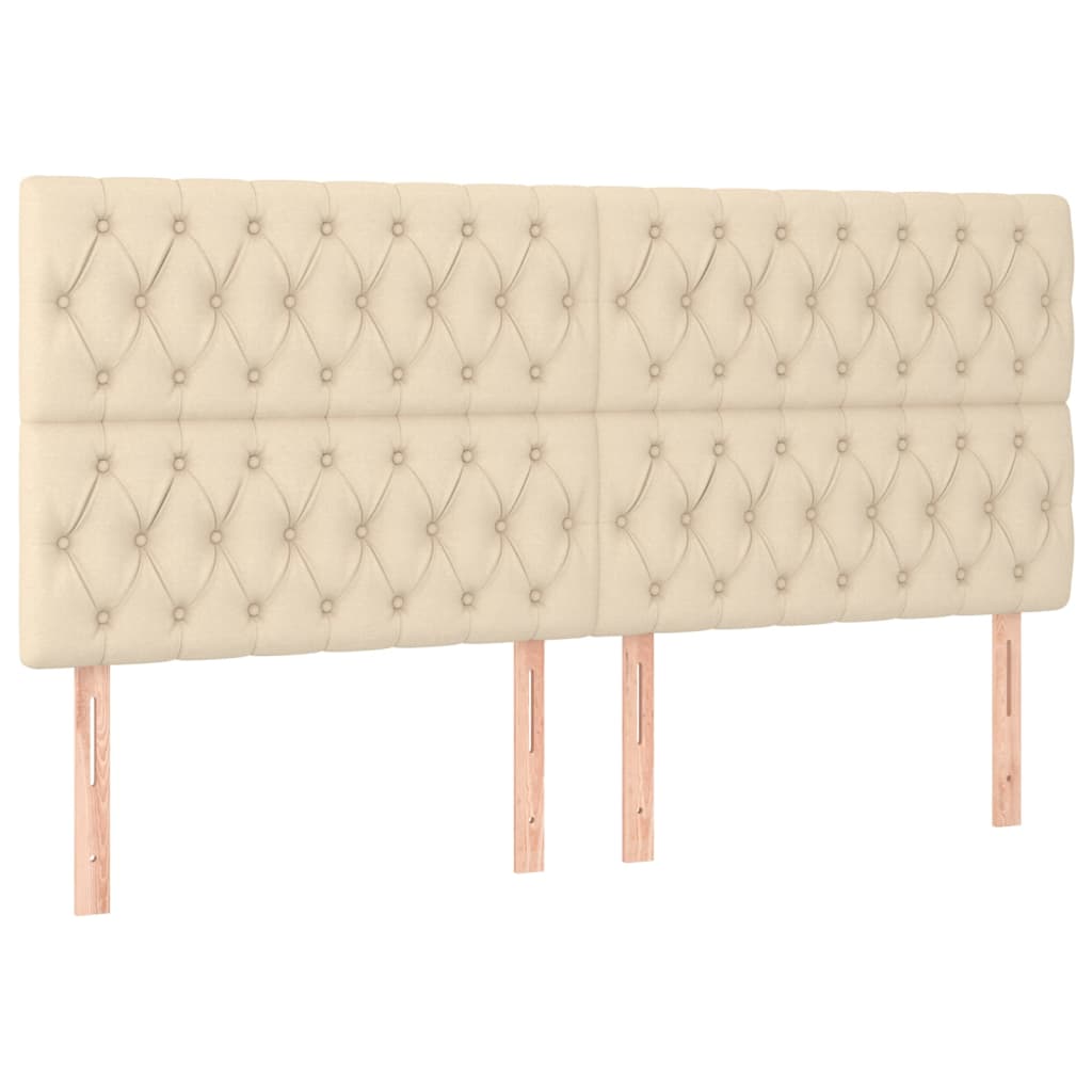 Uzglavlje krem boje 180x7x118/128 cm tkanina