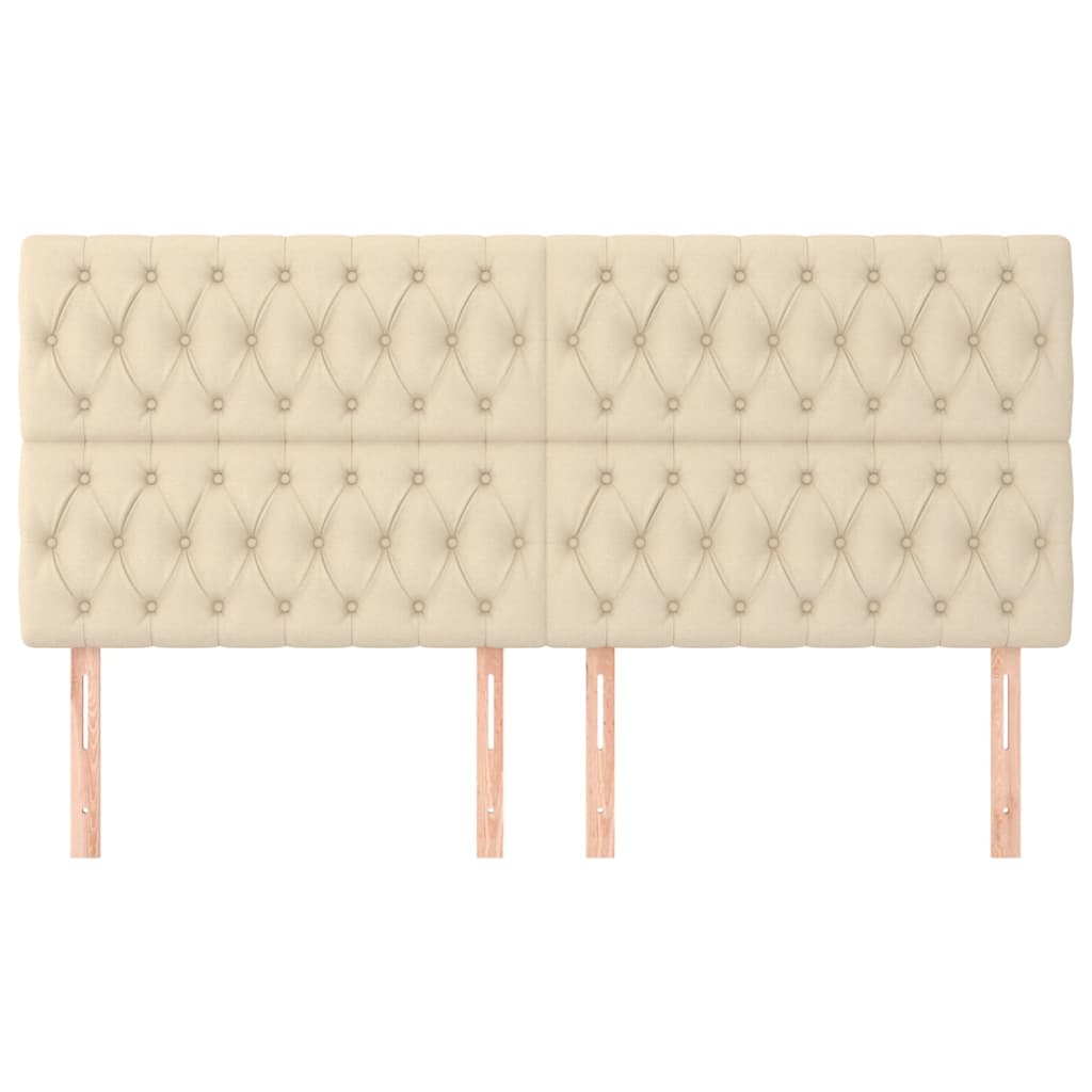 Uzglavlje krem boje 180x7x118/128 cm tkanina