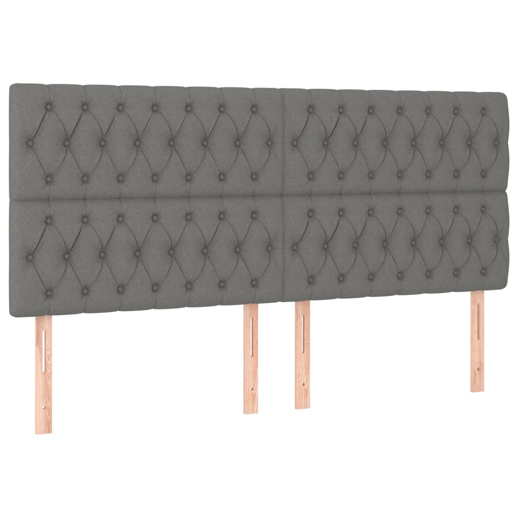 Uzglavlje tamno sivo 200x7x118/128 cm tkanina