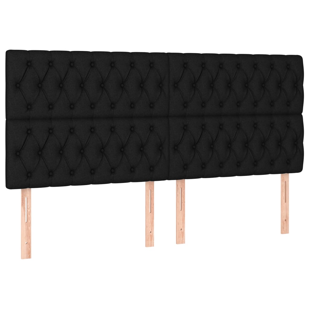 Uzglavlje Crno 200x7x118/128 cm Tkanina