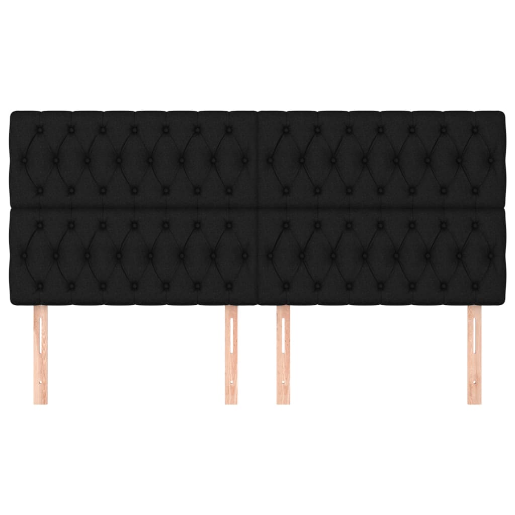 Uzglavlje Crno 200x7x118/128 cm Tkanina