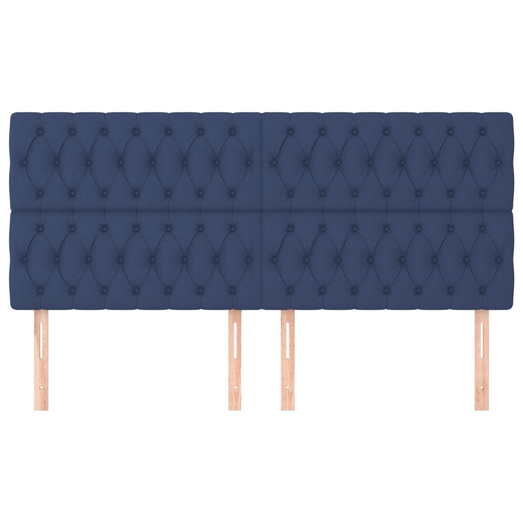 Uzglavlje plavo 200x7x118/128 cm tkanina