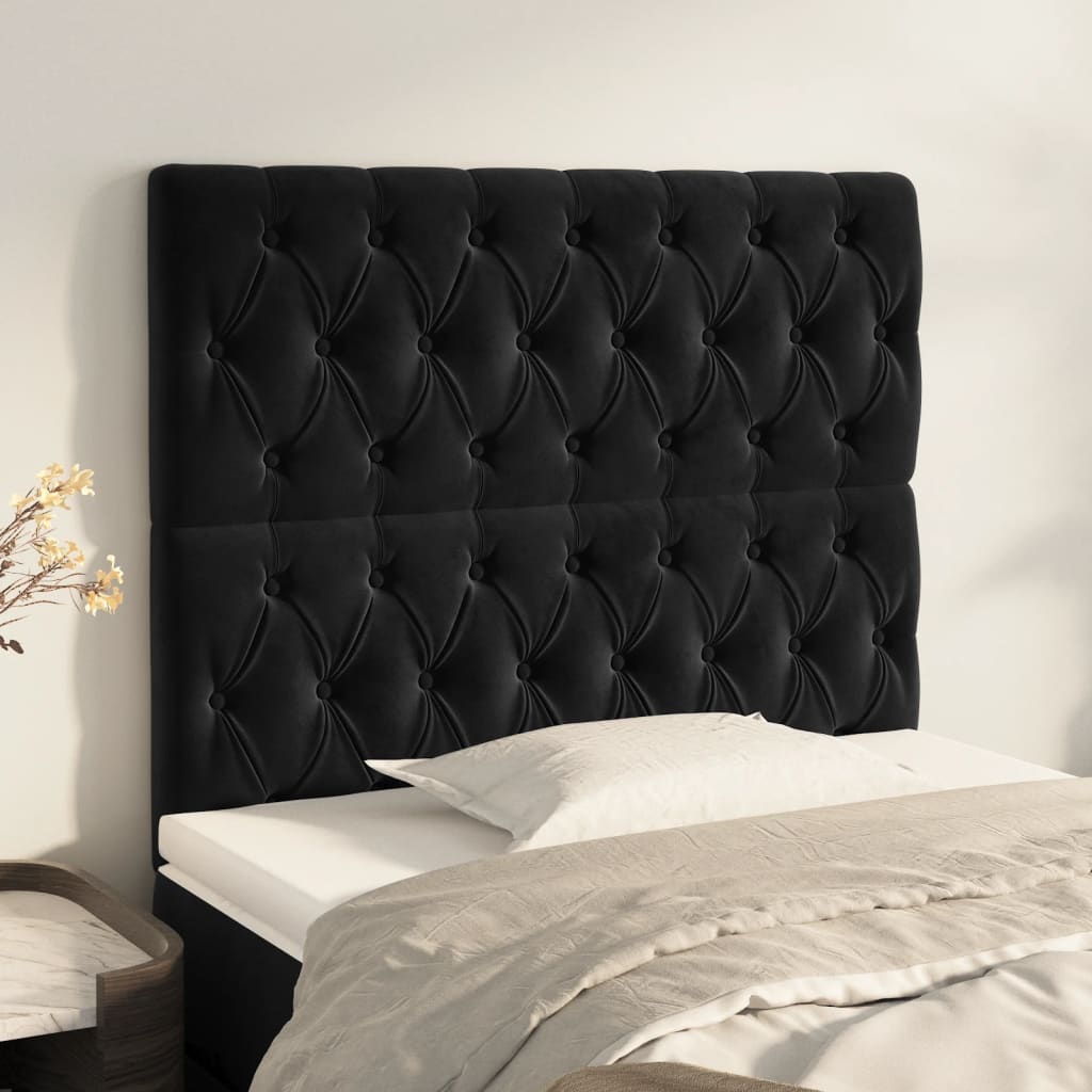 Uzglavlje Crno 90x7x118/128 cm Baršunasto