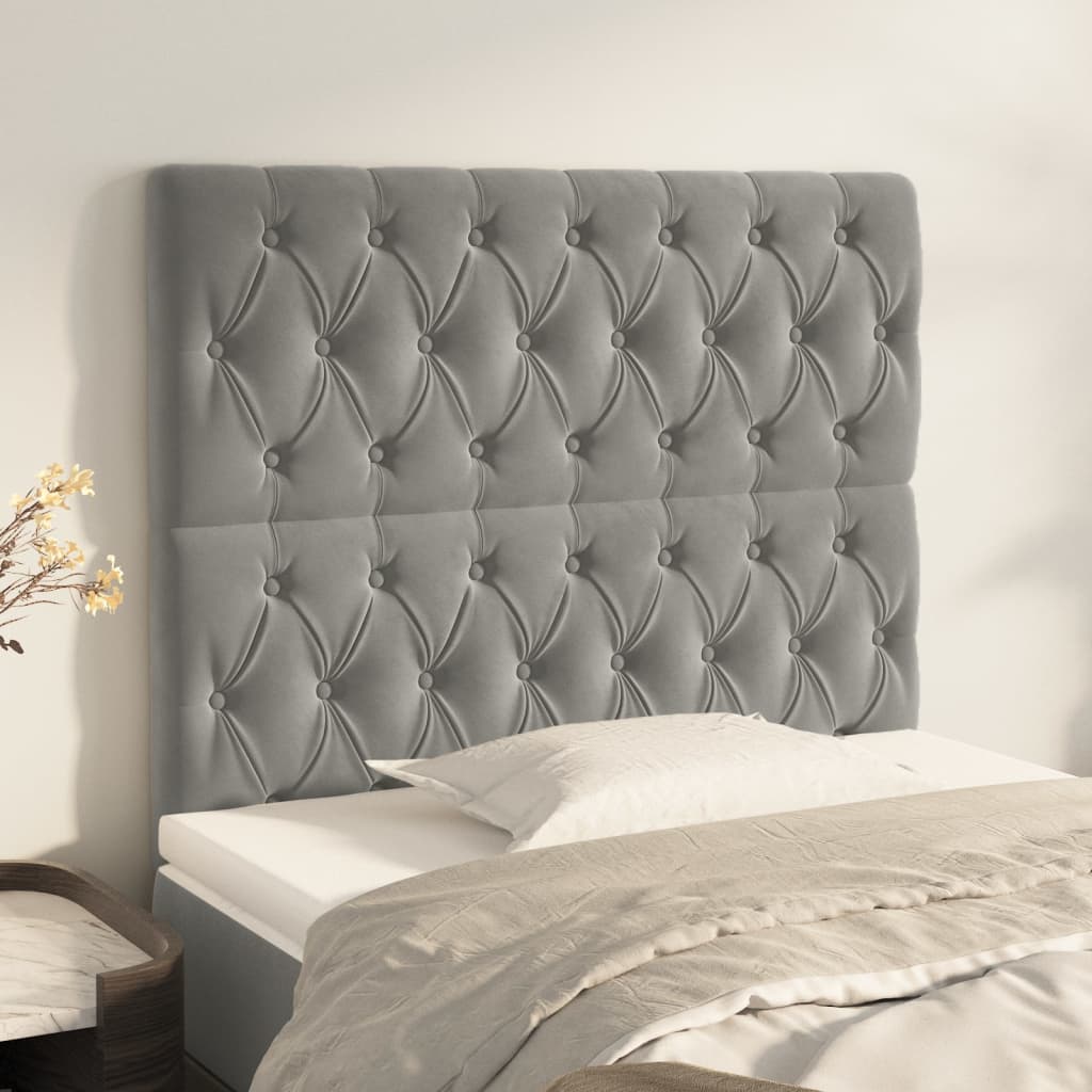 Uzglavlje svijetlosivo 100x7x118/128 cm baršunasto