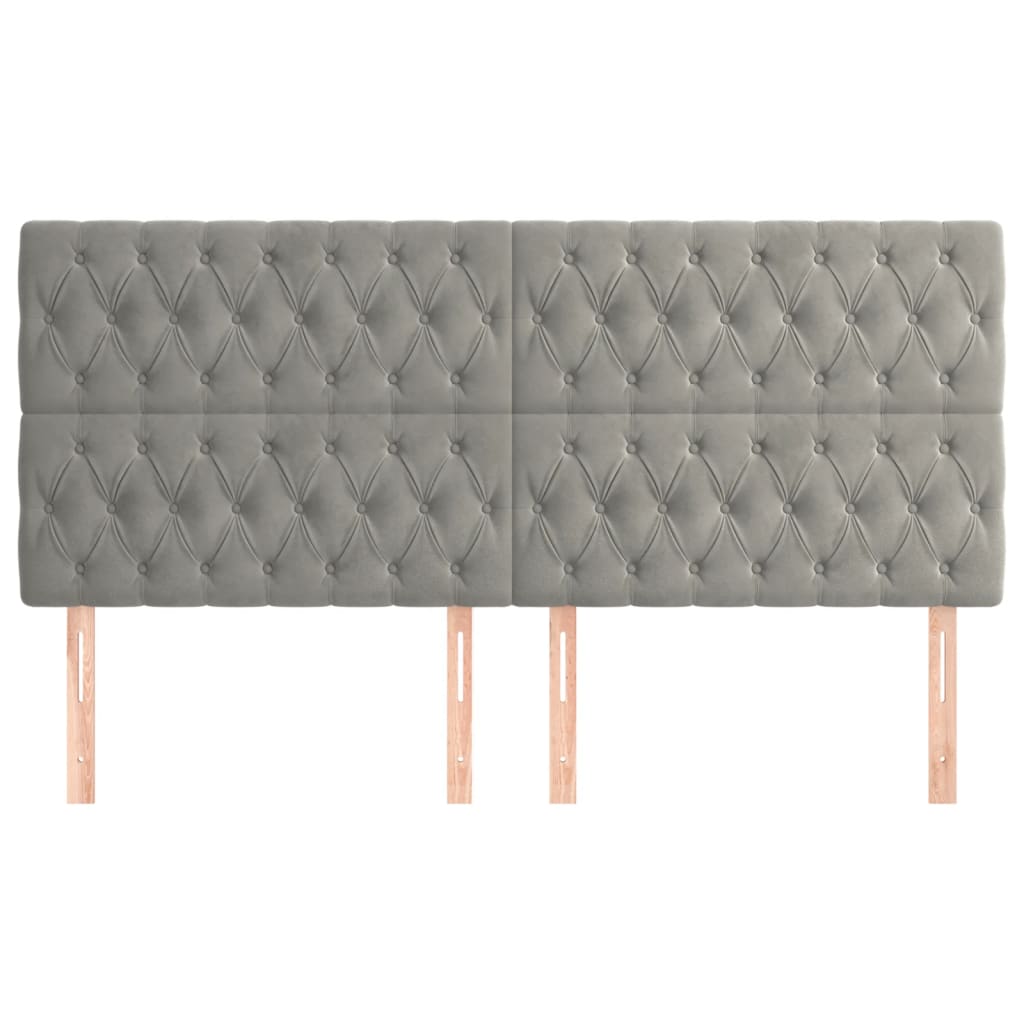 Uzglavlje svijetlosivo 180x7x118/128 cm baršunasto