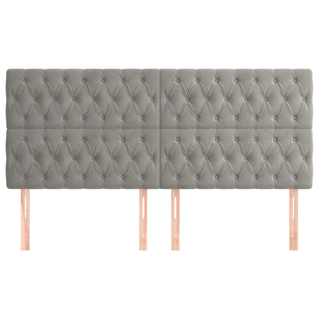 Uzglavlje svijetlosivo 200x7x118/128 cm baršunasto