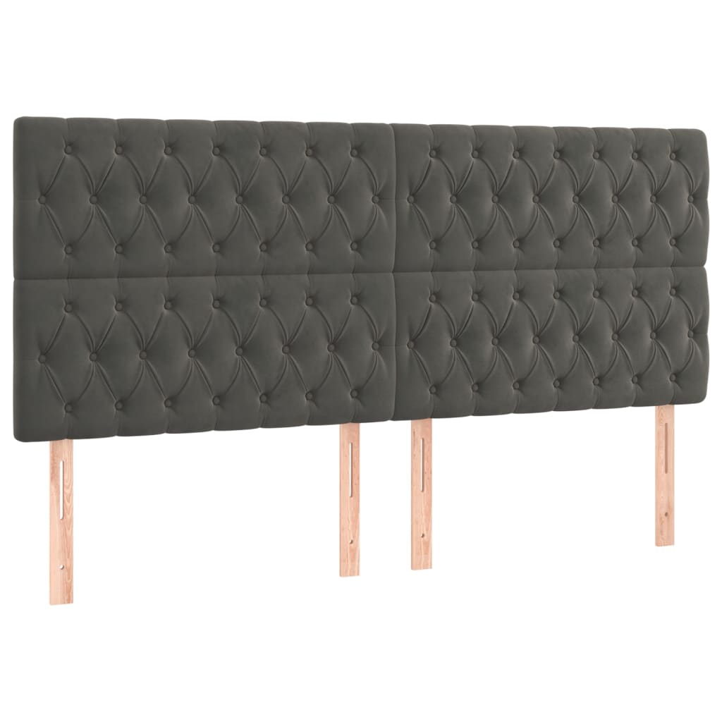 Uzglavlje tamno sivo 200x7x118/128 cm baršunasto