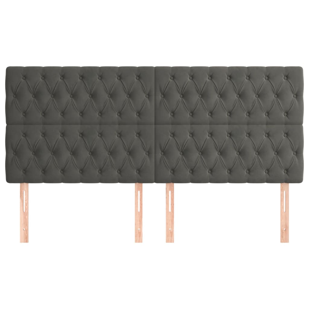 Uzglavlje tamno sivo 200x7x118/128 cm baršunasto
