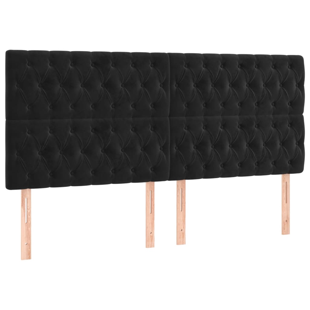 Uzglavlje crno 200x7x118/128 cm baršunasto