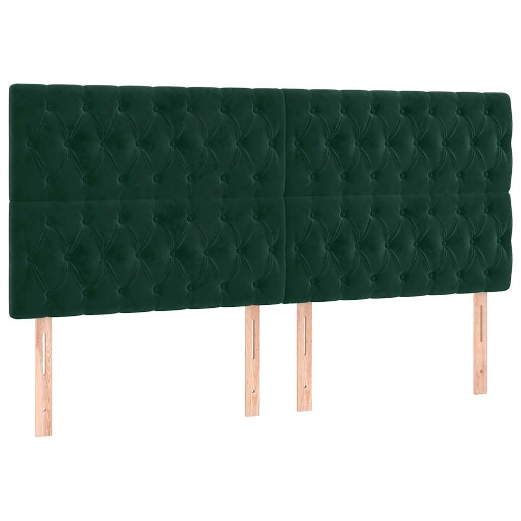 Uzglavlje tamnozeleno 200x7x118/128 cm baršunasto