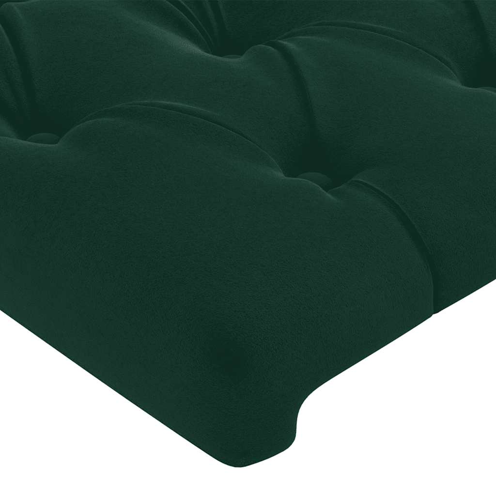 Uzglavlje tamnozeleno 200x7x118/128 cm baršunasto