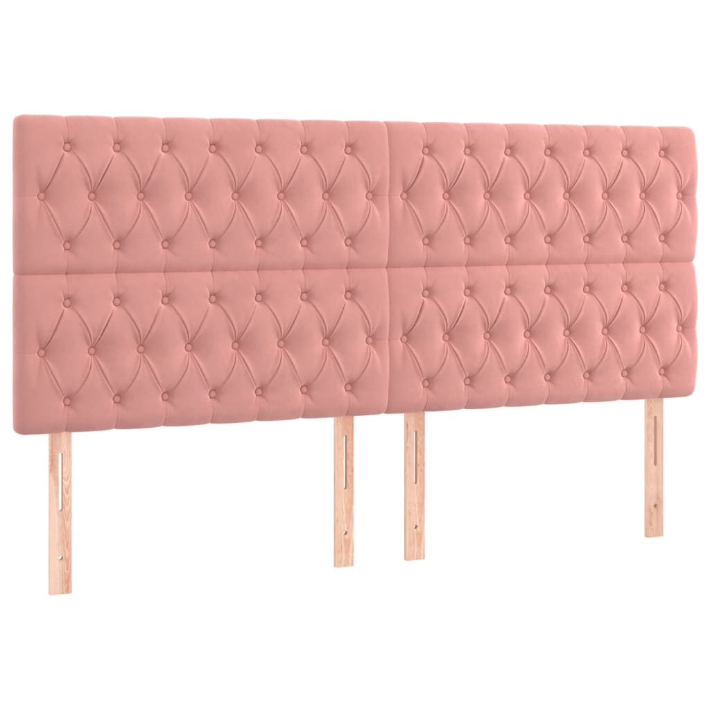 Uzglavlje roze 200x7x118/128 cm baršunasto