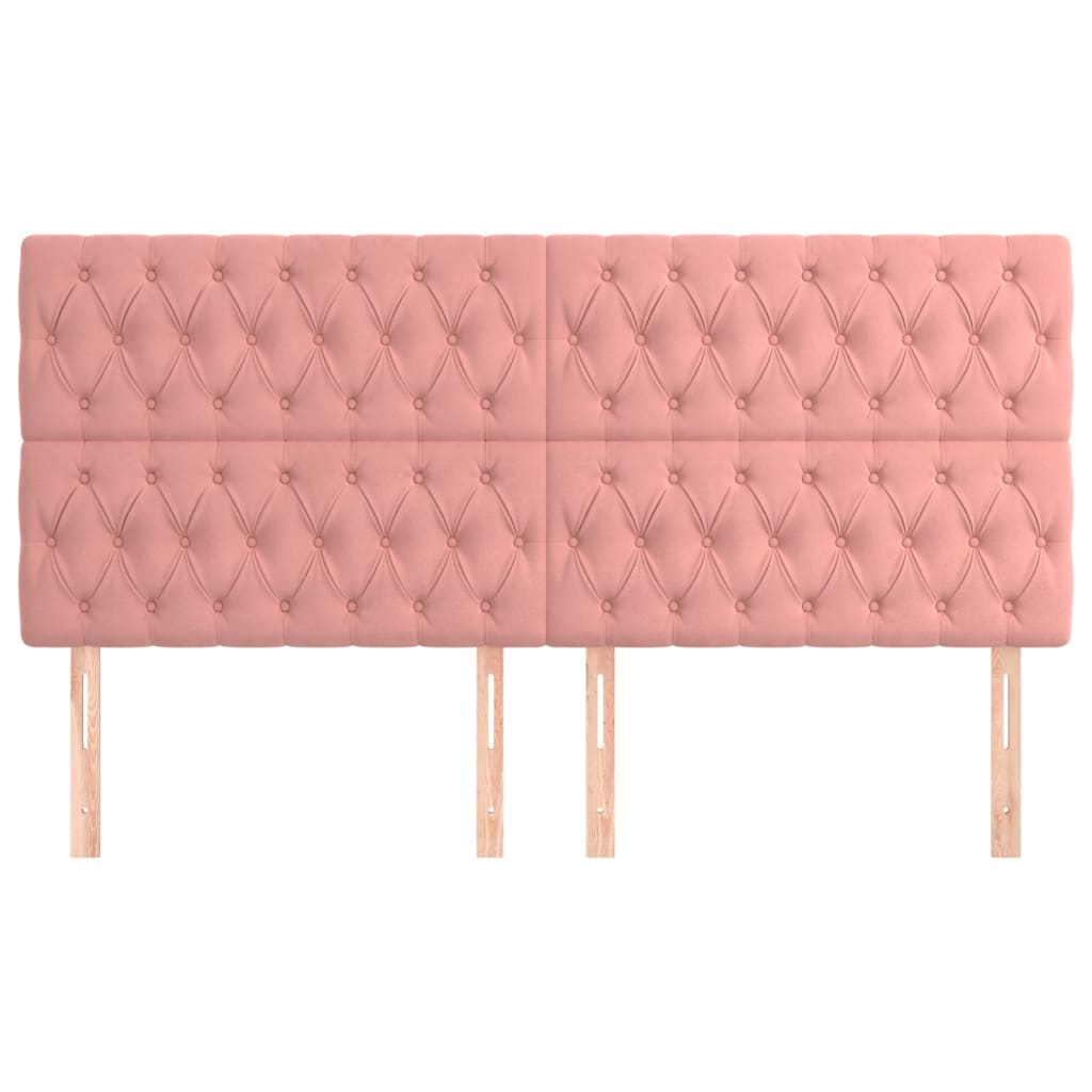 Uzglavlje roze 200x7x118/128 cm baršunasto