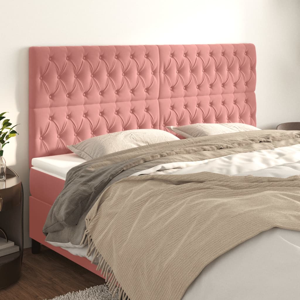 Uzglavlje roze 200x7x118/128 cm baršunasto