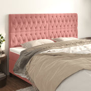 Uzglavlje roze 200x7x118/128 cm baršunasto