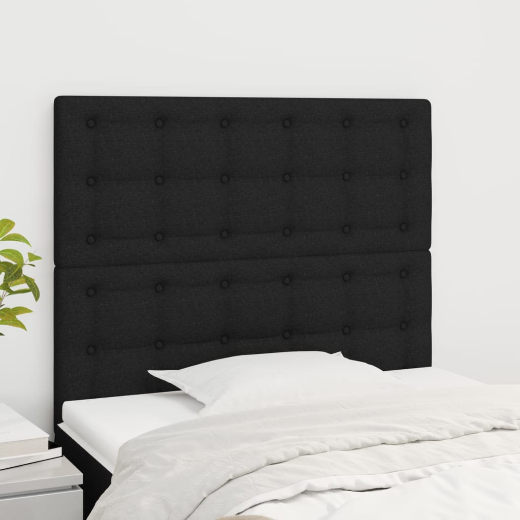 Uzglavlje Crno 90x5x118/128 cm Tkanina