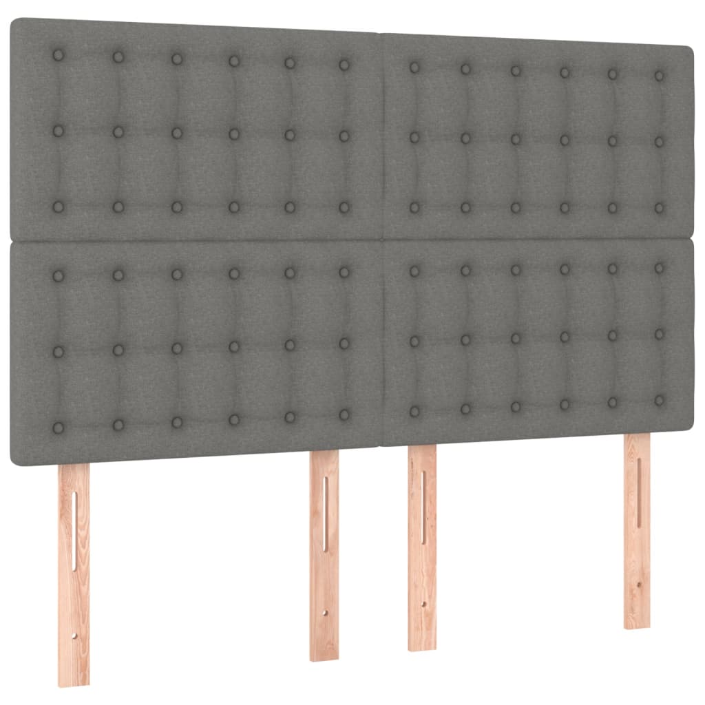Uzglavlje tamno sivo 144x5x118/128 cm tkanina