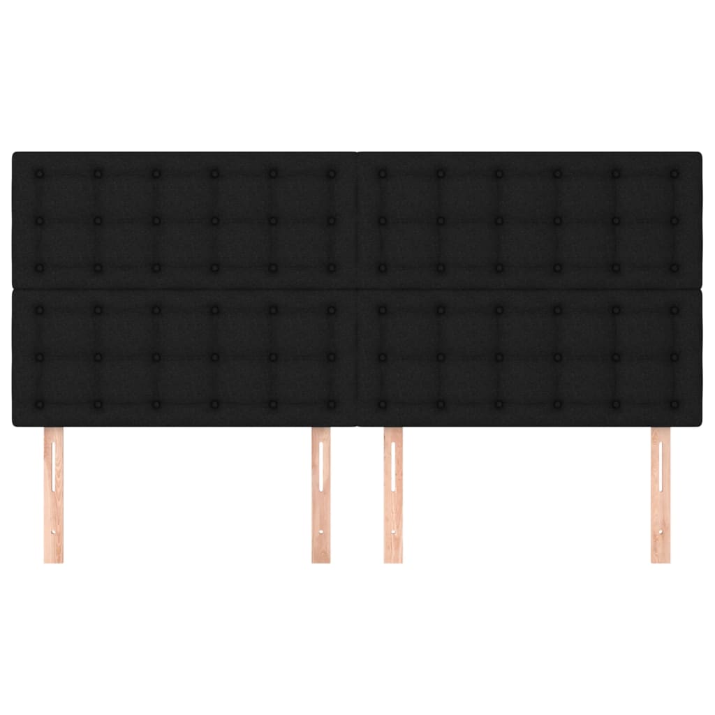 Uzglavlje Crno 160x5x118/128 cm Tkanina