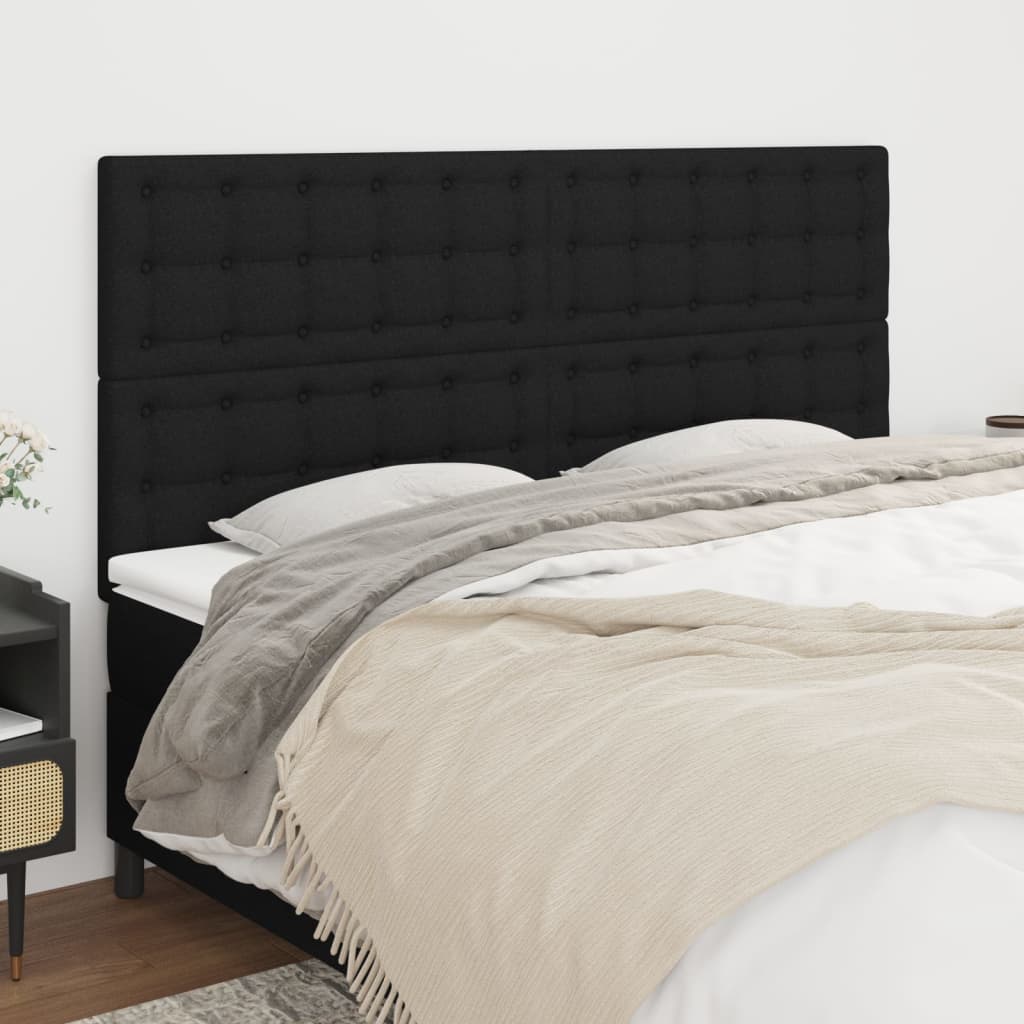 Uzglavlje Crno 160x5x118/128 cm Tkanina