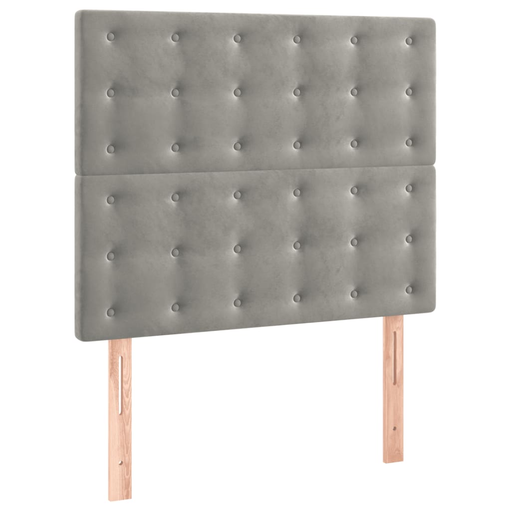Uzglavlje svijetlosivo 90x5x118/128 cm baršunasto