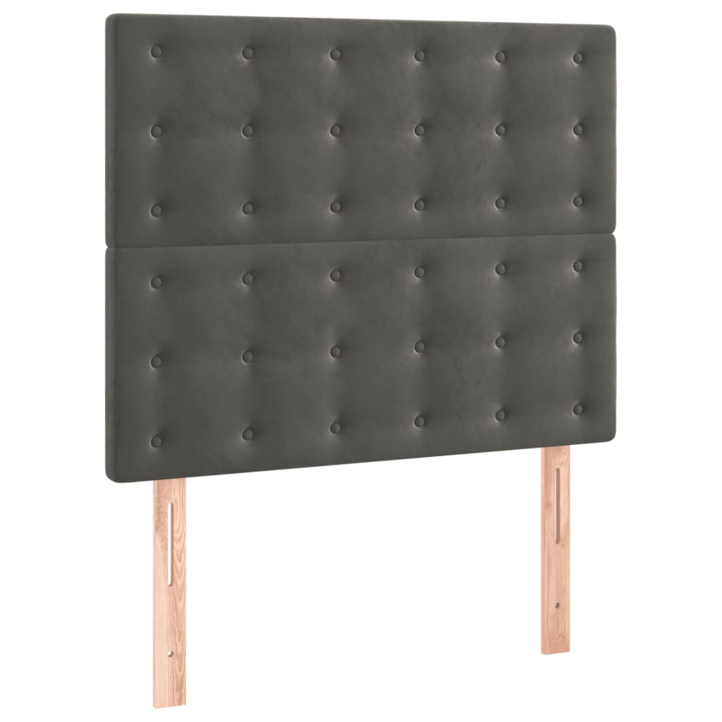 Uzglavlje tamno sivo 90x5x118/128 cm baršunasto
