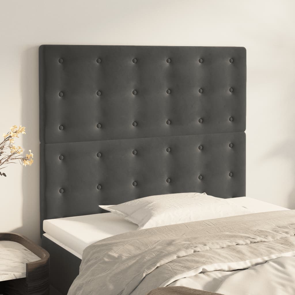Uzglavlje tamno sivo 90x5x118/128 cm baršunasto