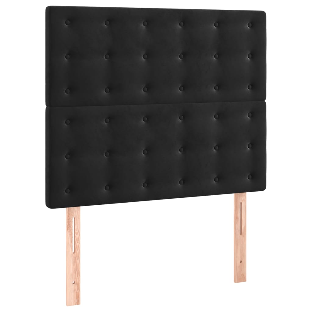 Uzglavlje Crno 90x5x118/128 cm Baršunasto