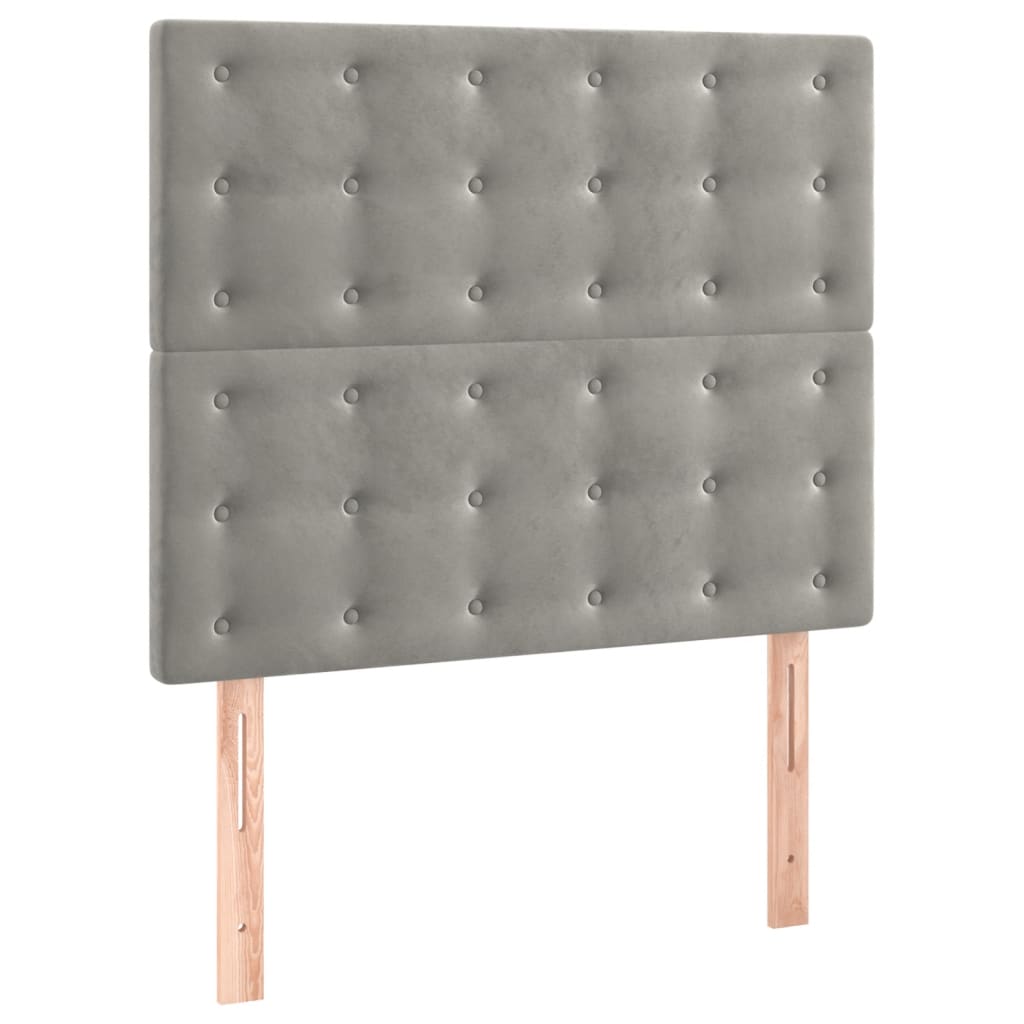 Uzglavlje svijetlosivo 100x5x118/128 cm baršunasto