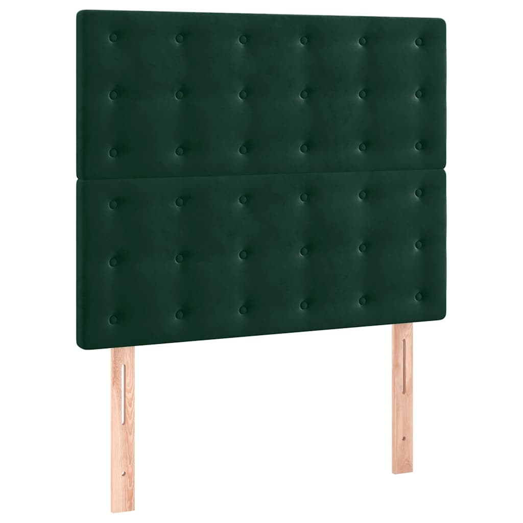 Uzglavlje tamnozeleno 100x5x118/128 cm baršunasto