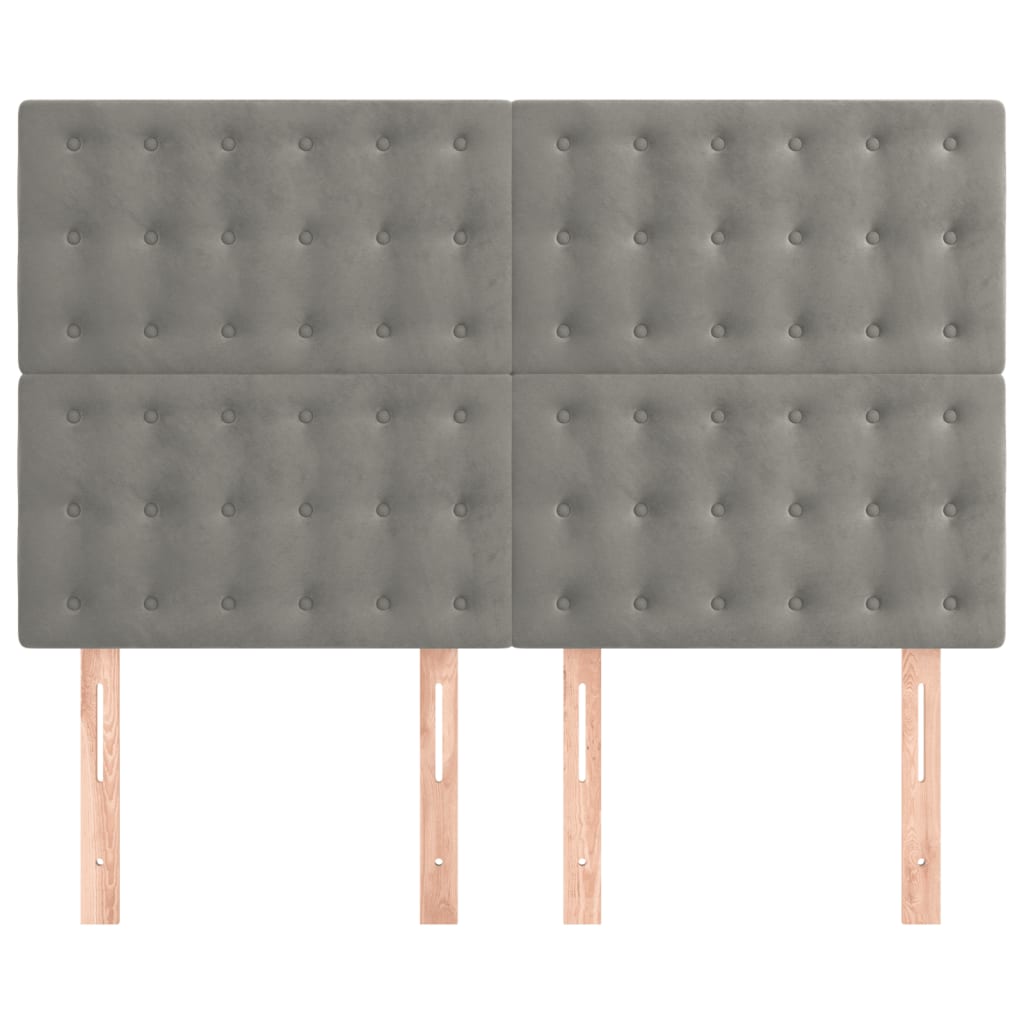 Uzglavlje svijetlosivo 144x5x118/128 cm baršunasto