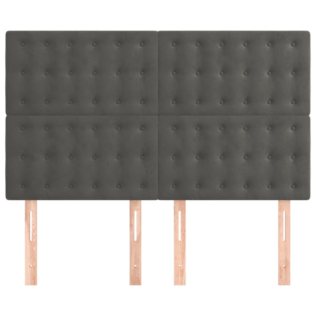 Uzglavlje tamno sivo 144x5x118/128 cm baršunasto