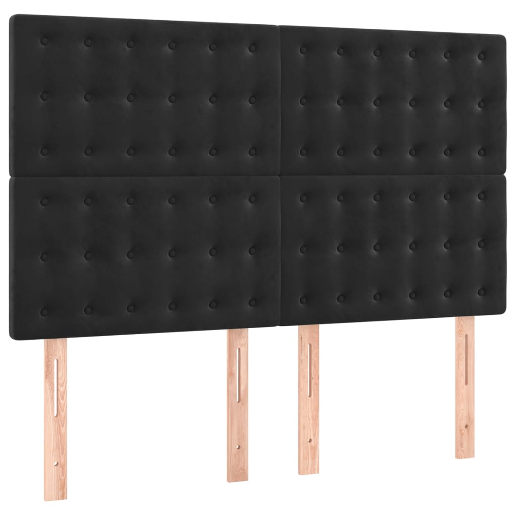 Uzglavlje Crno 144x5x118/128 cm Baršunasto