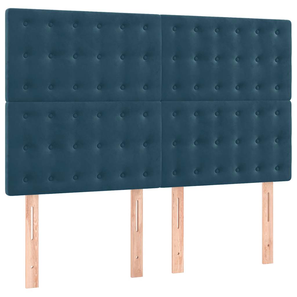 Uzglavlje tamnoplavo 144x5x118/128 cm baršunasto