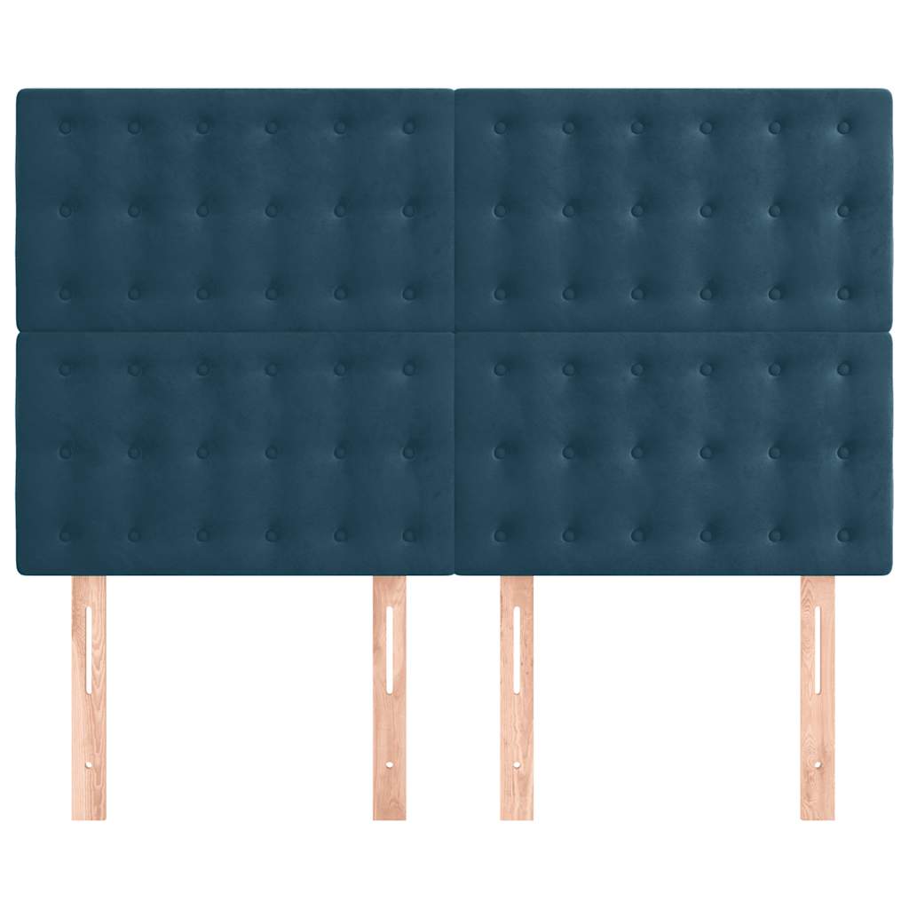 Uzglavlje tamnoplavo 144x5x118/128 cm baršunasto