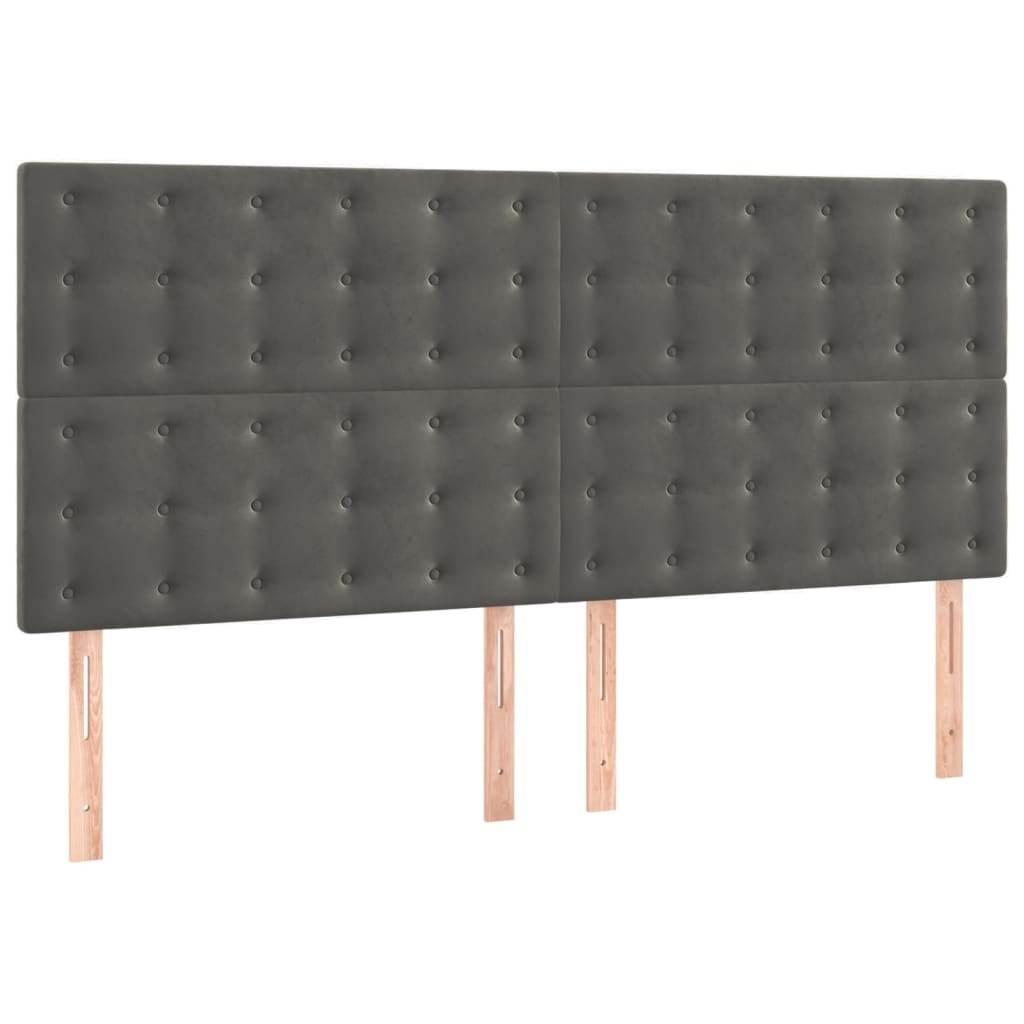 Uzglavlje tamno sivo 160x5x118/128 cm baršunasto